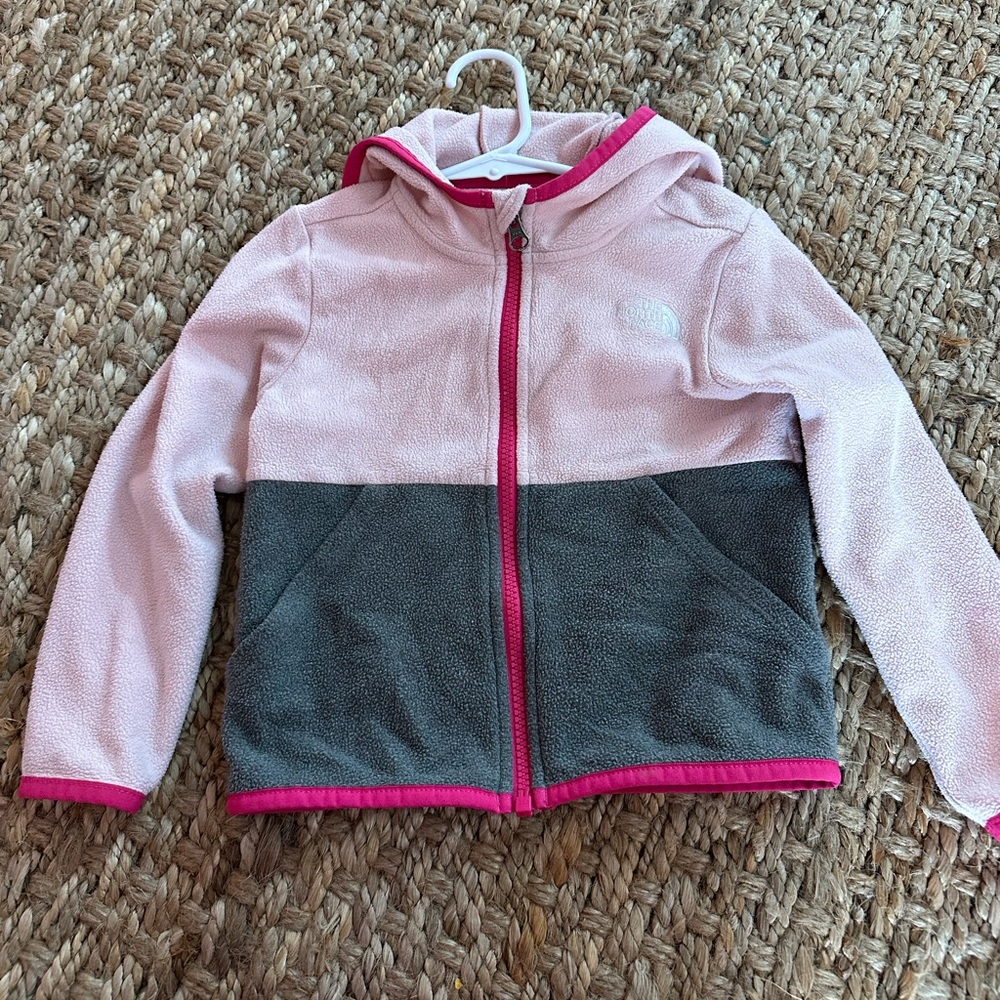 North face pink & gray fleece